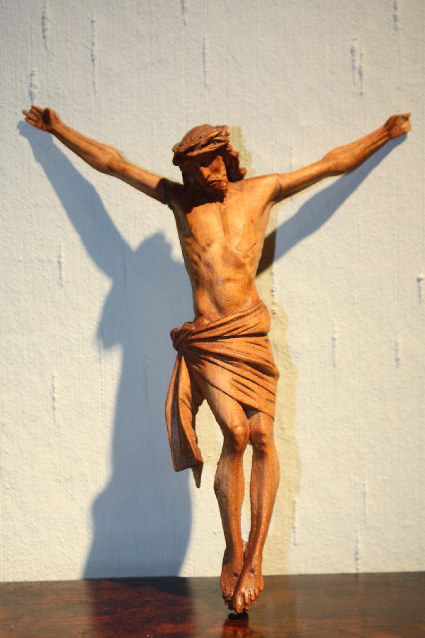 Antike Christus Figur Holz geschnitzt
