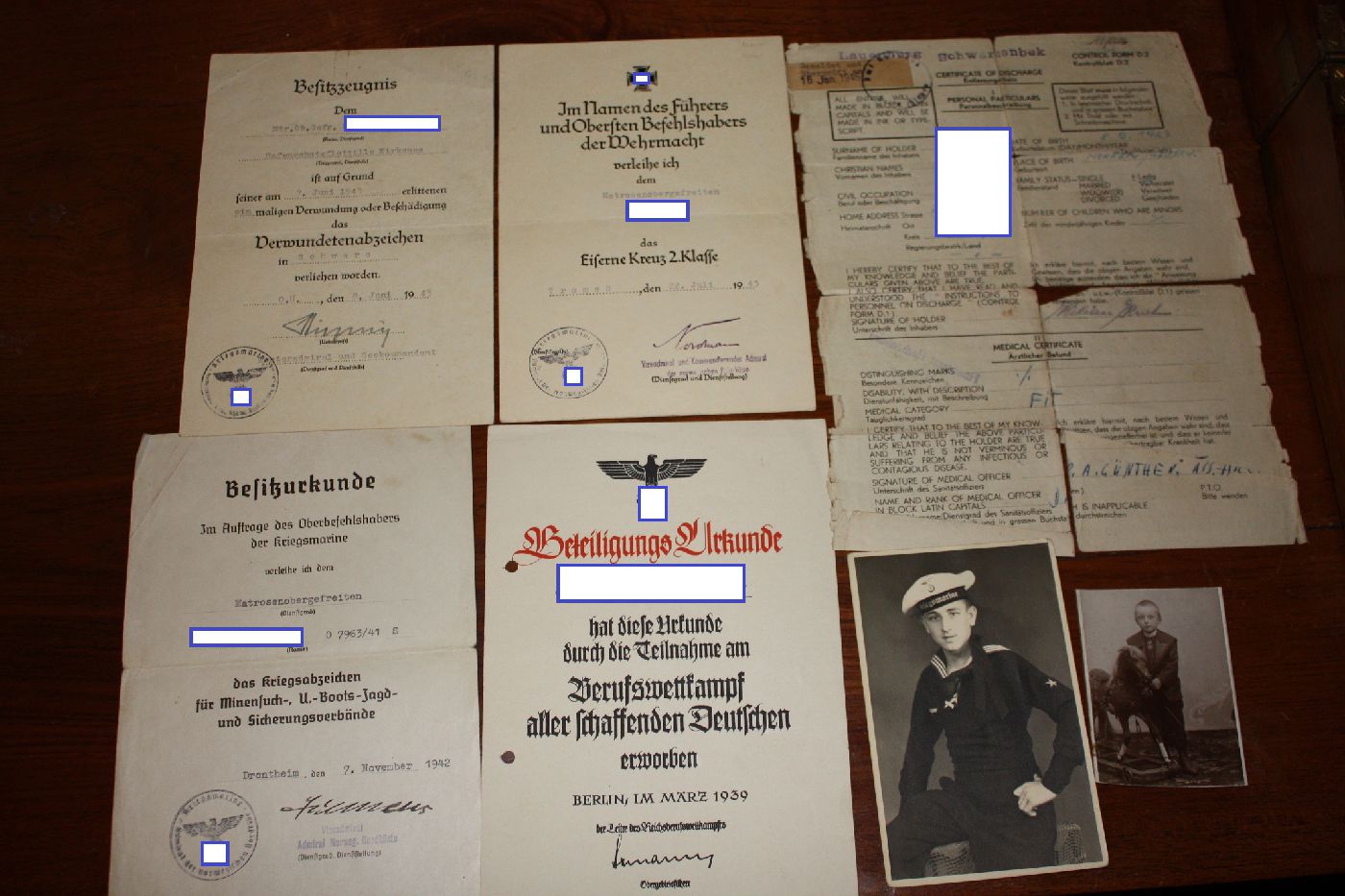 Dokumentennachlass Matrose 2. Weltkrieg