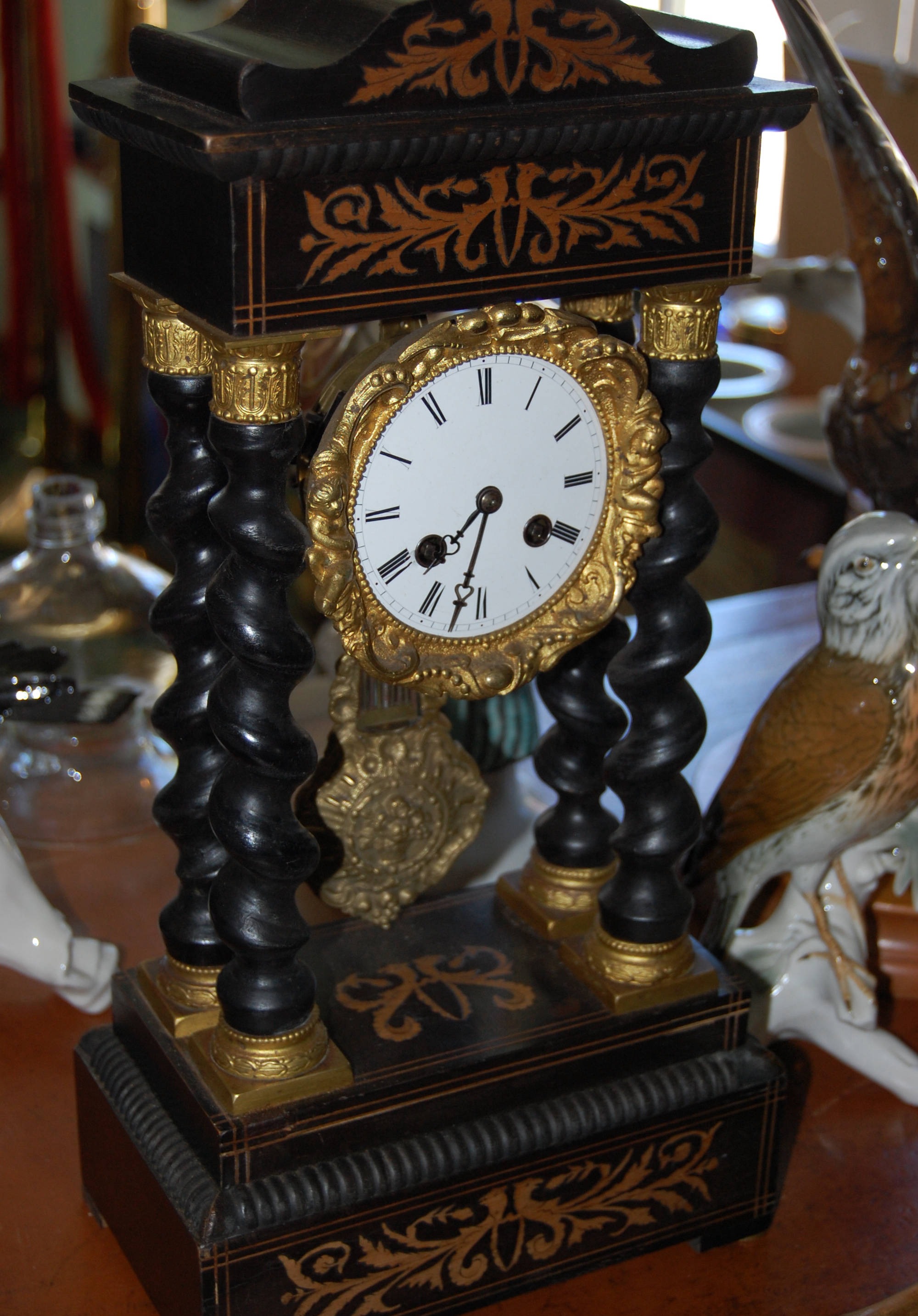 Kleine antike Wanduhr, Regulator, Federaufzug