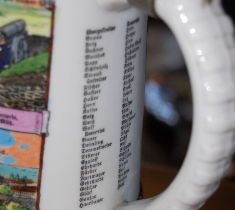 Reservistenkrug, Artillerie, personalisiert, mit Namensleiste, Höhe 27 cm