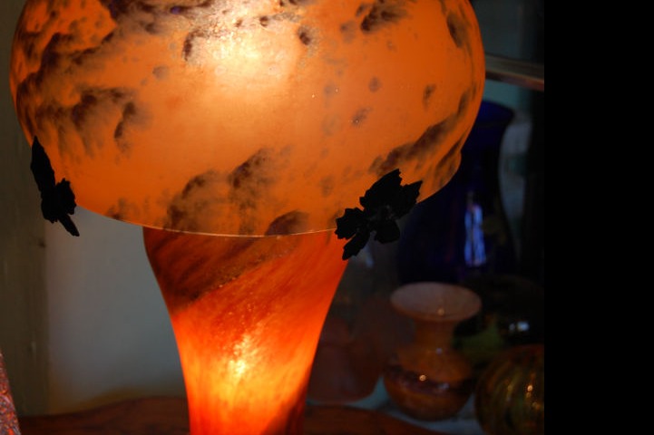 Pilzlampe Glas orange