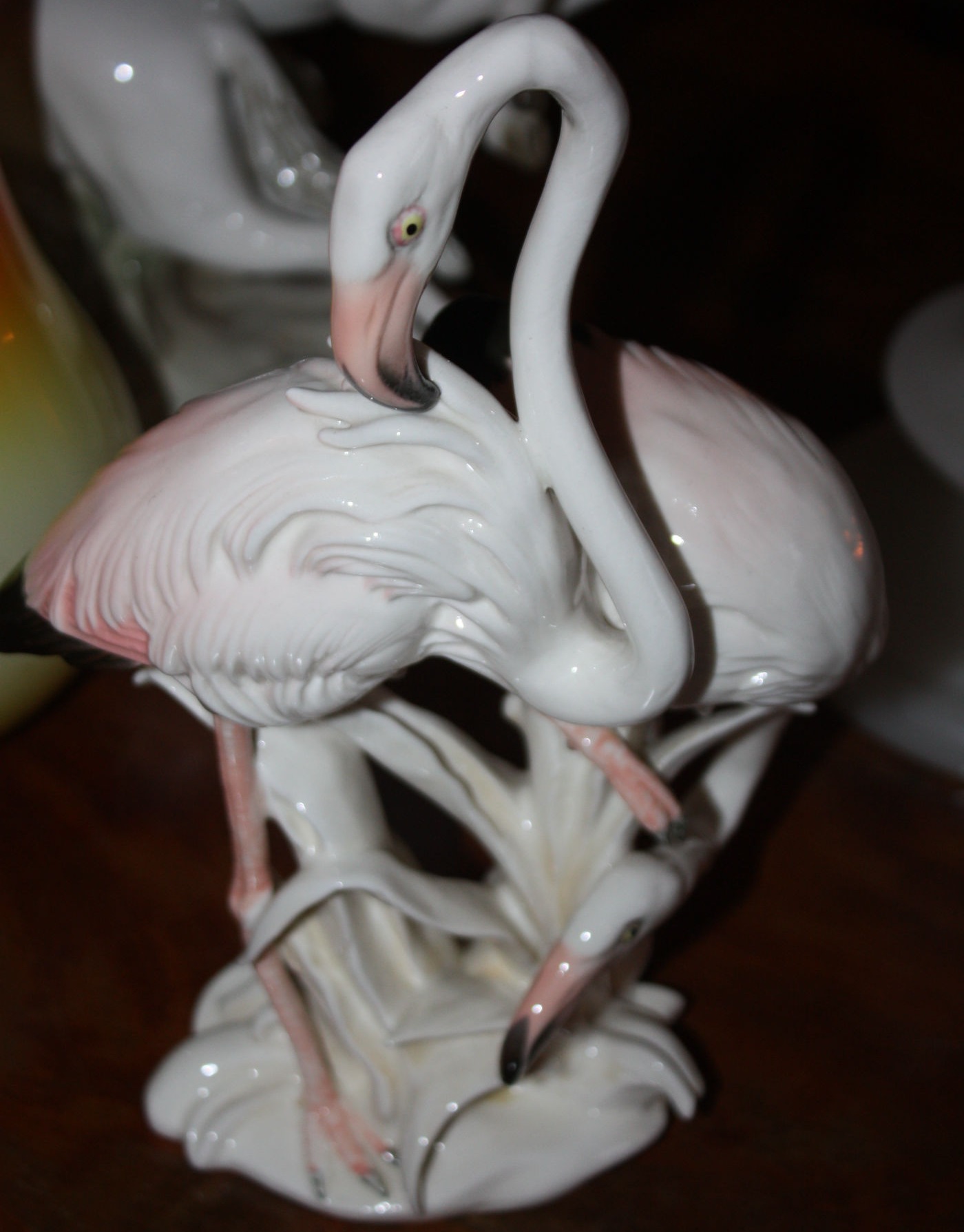 Karl Ens Volkstedt Rudolstadt Porzellan Figur Flamingos