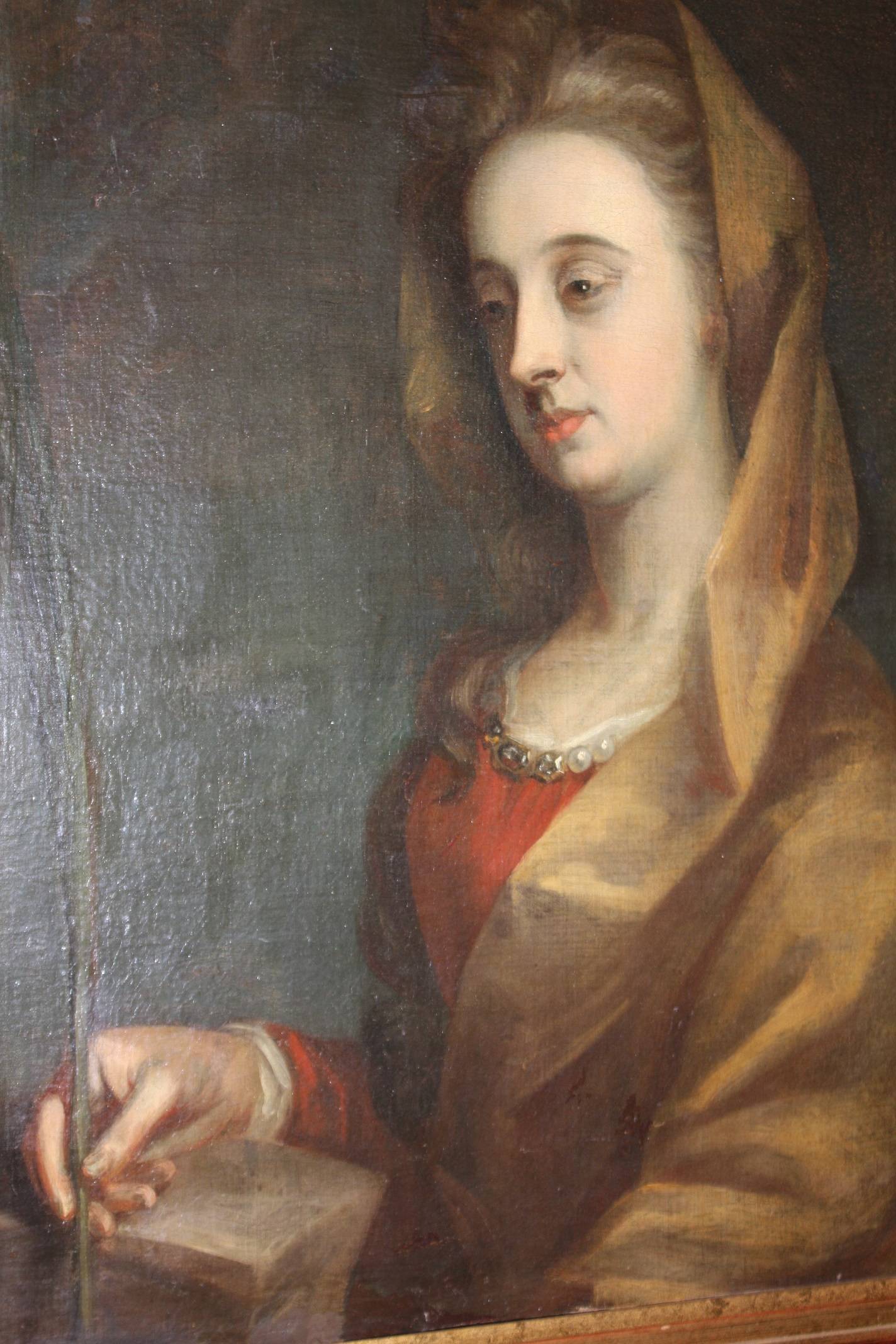 Portrait Dame am Schreibpult um 1800