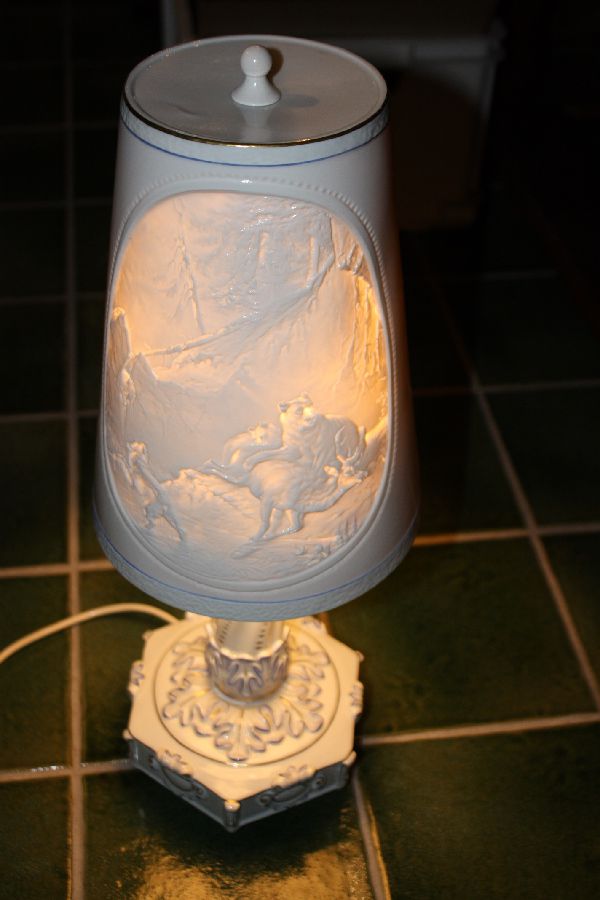 Porzellanlampe Lithophanie von Schierholz