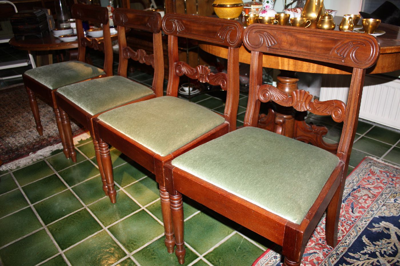 4 Stühle 19. Jahrhundert Mahagoni